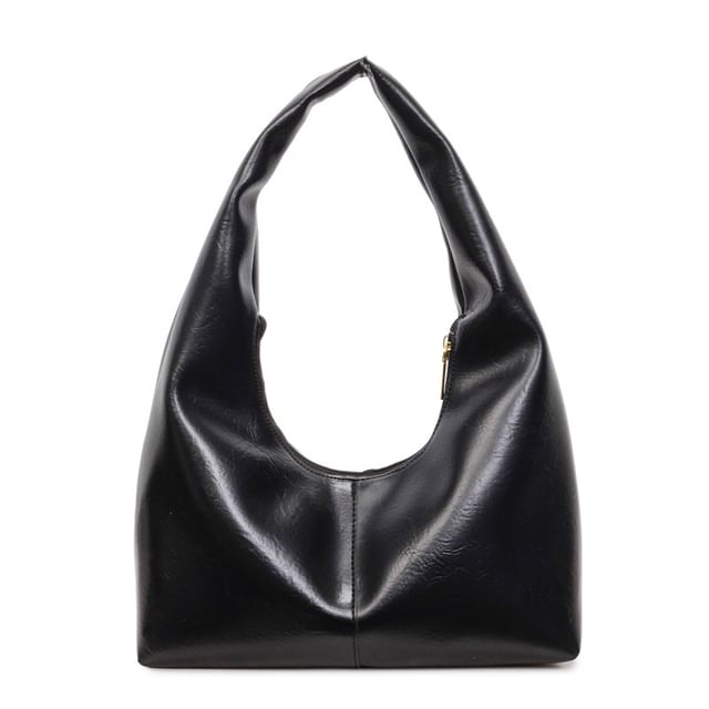 Plain Faux Leather Tote Bag