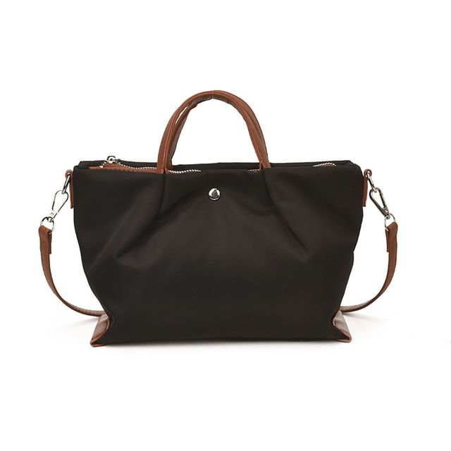 Contrast Strap Tote Bag / Crossbody Bag
