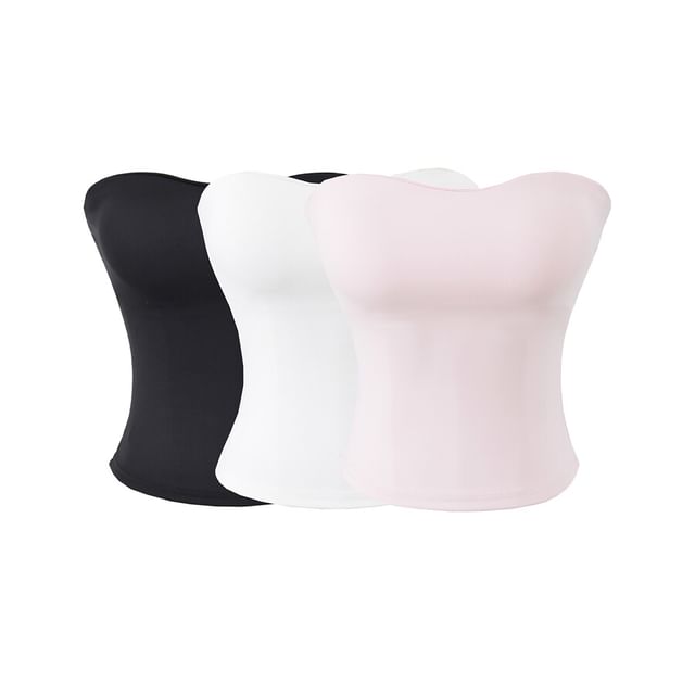 Strapless Solid Cropped Tube Top