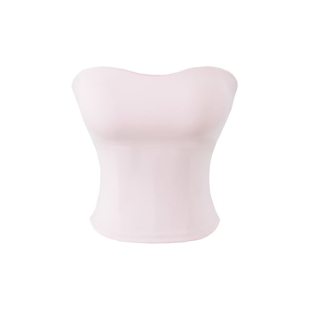 Strapless Solid Cropped Tube Top
