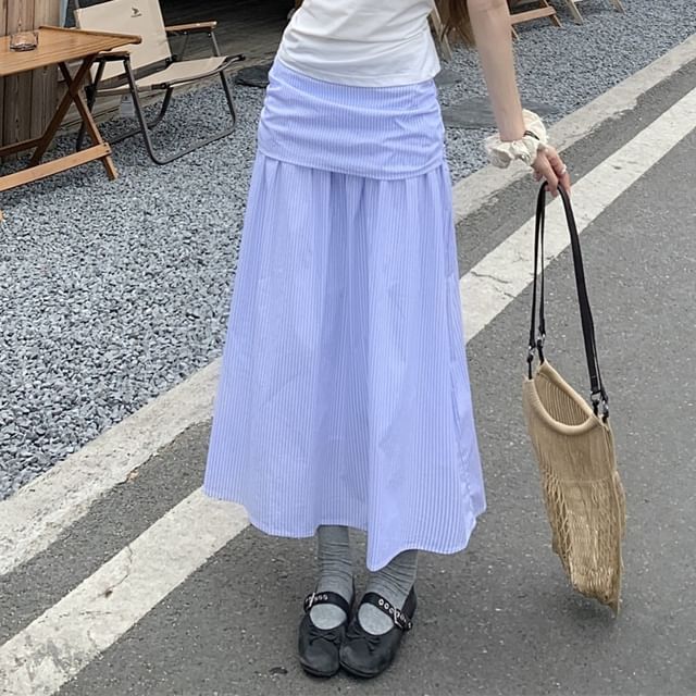 Crewneck Top & Maxi A-Line Skirt Set - Altfashion Shop