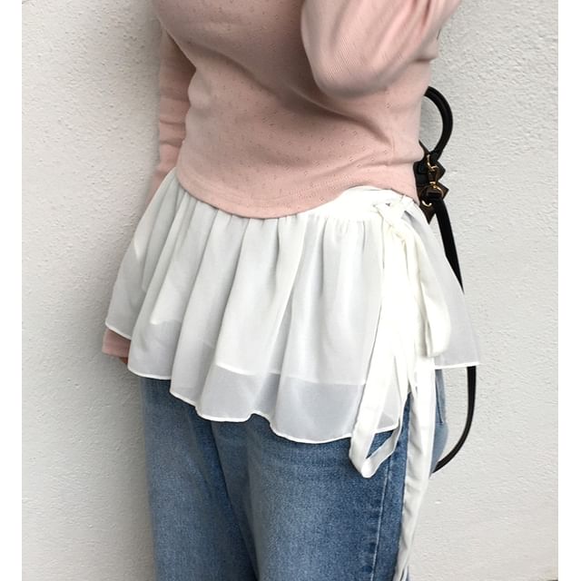 Wrap Mini Skirt with Tie Detail - Altfashion Shop