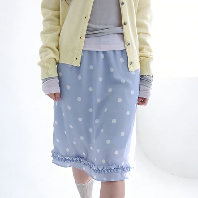 Polka Dot Midi Skirt - Altfashion Shop