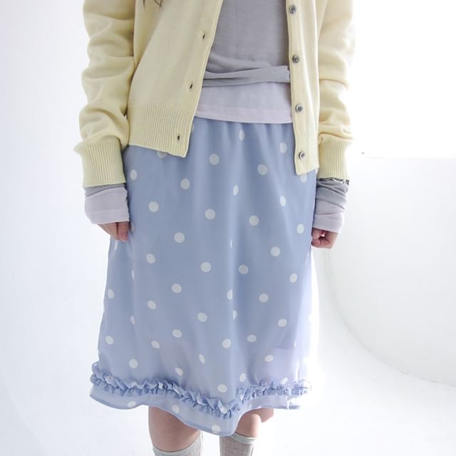 Polka Dot Midi Skirt - Altfashion Shop
