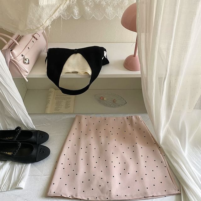 Polka Dot Mini A-Line Skirt - Altfashion Shop