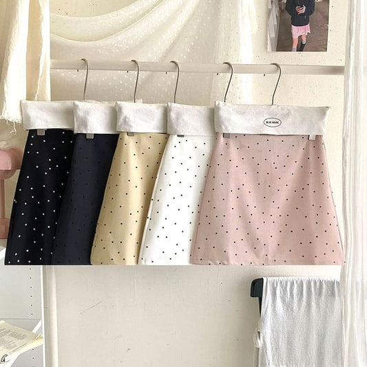 Polka Dot Mini A-Line Skirt - Altfashion Shop