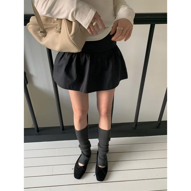 Gathered Mini A-Line Skirt - Altfashion Shop