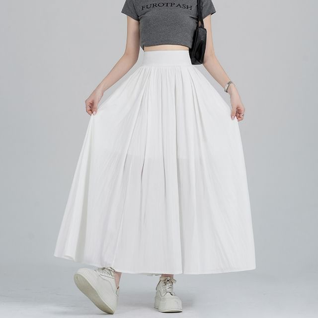 Gathered Maxi A-Line Skirt - Altfashion Shop