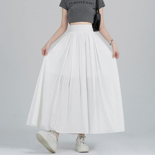 Gathered Maxi A-Line Skirt - Altfashion Shop
