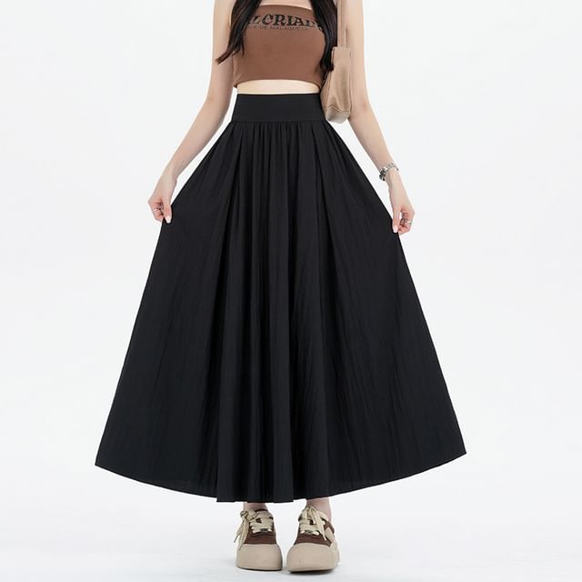 Gathered Maxi A-Line Skirt - Altfashion Shop