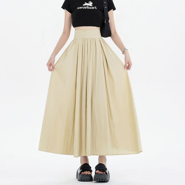 Gathered Maxi A-Line Skirt - Altfashion Shop