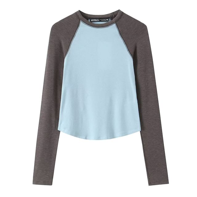 Raglan Crewneck Long Sleeve T-Shirt