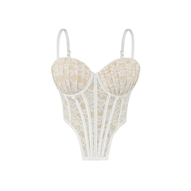 Spaghetti Strap Lace Bodysuit Top