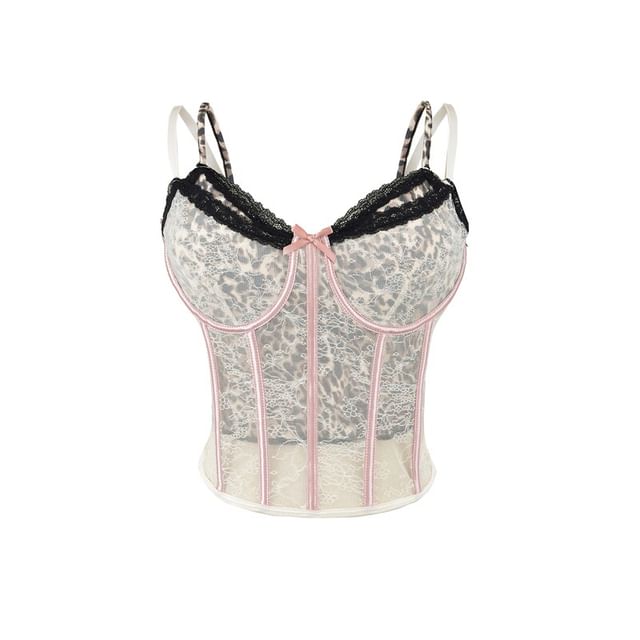 Fishbone Lace Trim Camisole Top