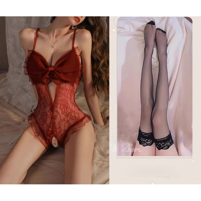 Lingerie Lace Bodysuit Top / Set
