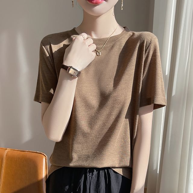 Crew Neck Basic Short Sleeve Tee