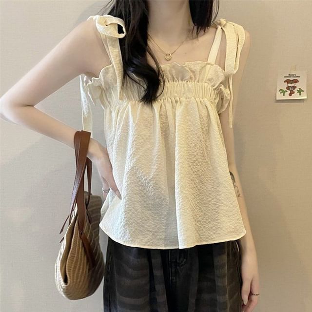 Spaghetti Strap Ruffled Camisole