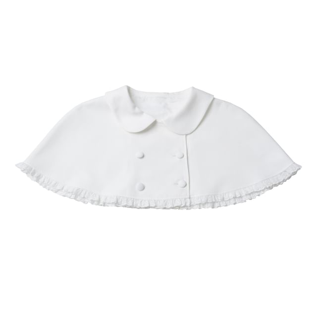 Long Sleeve Band Collar Blouse / Cropped Cape Collar / High Waist Mini Skirt / Ruffled Dress