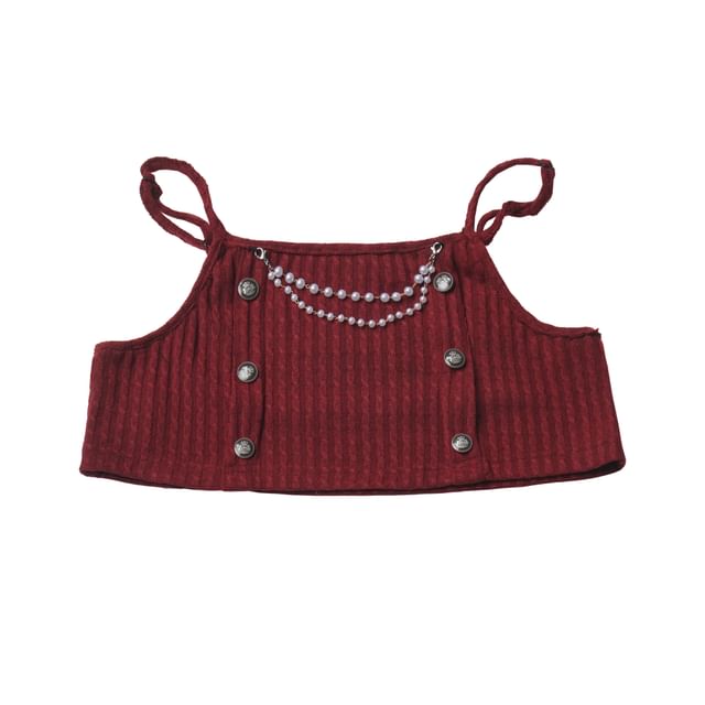 Striped Hooded Blouse / Crop Top / Knit Camisole / Ruffled Shorts / Leg Warmers