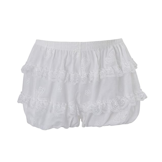 Lace-Trim Button Up Slim-Fit Tank Top / Low Waist Lace Bubble Hem Shorts