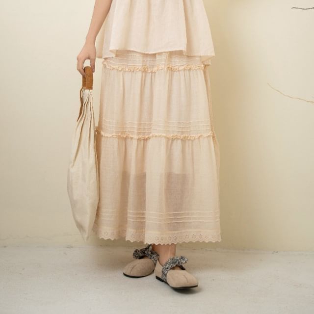 High Waist Sheer Maxi Skirt
