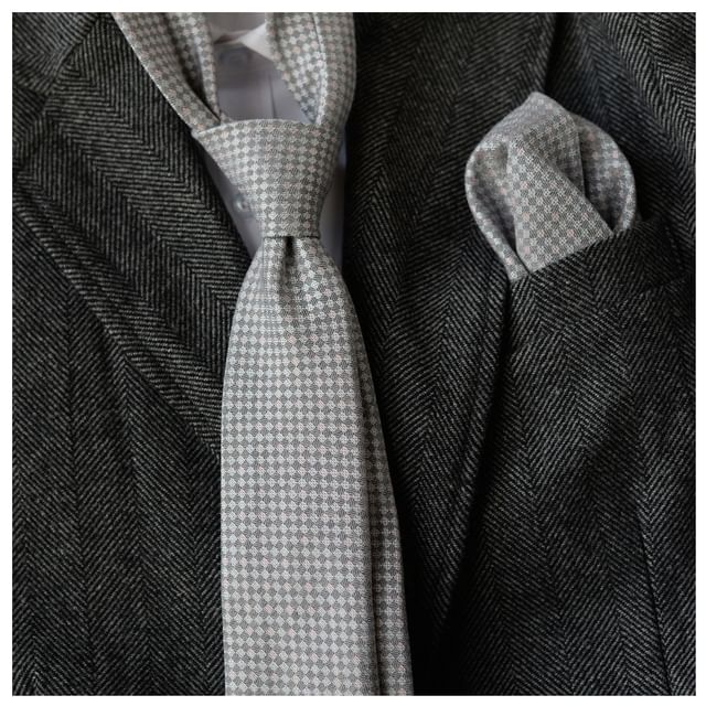 Plaid Bowtie / Tie / Handkerchief / Set
