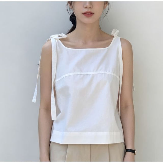 Square-Neck Strappy Loose Tank -