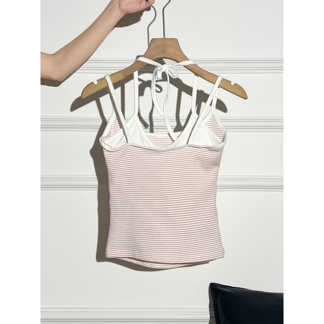 Striped Strappy Crop Top