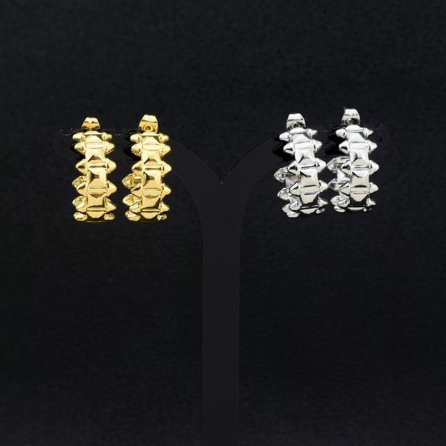 Gear Alloy Open Hoop Earring