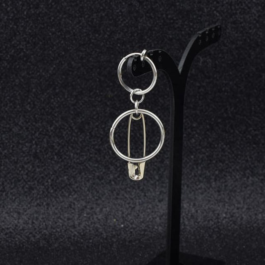 Safety Pin Hoop Alloy Drop Earring / Ear Cuff (Various Designs)