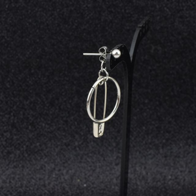 Safety Pin Hoop Alloy Drop Earring / Ear Cuff (Various Designs)