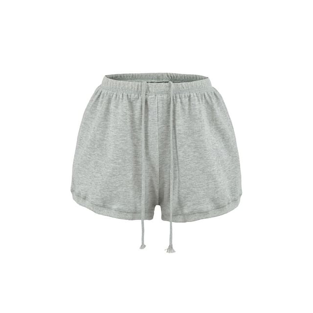 Hooded Zip Top with Drawstring Shorts Set