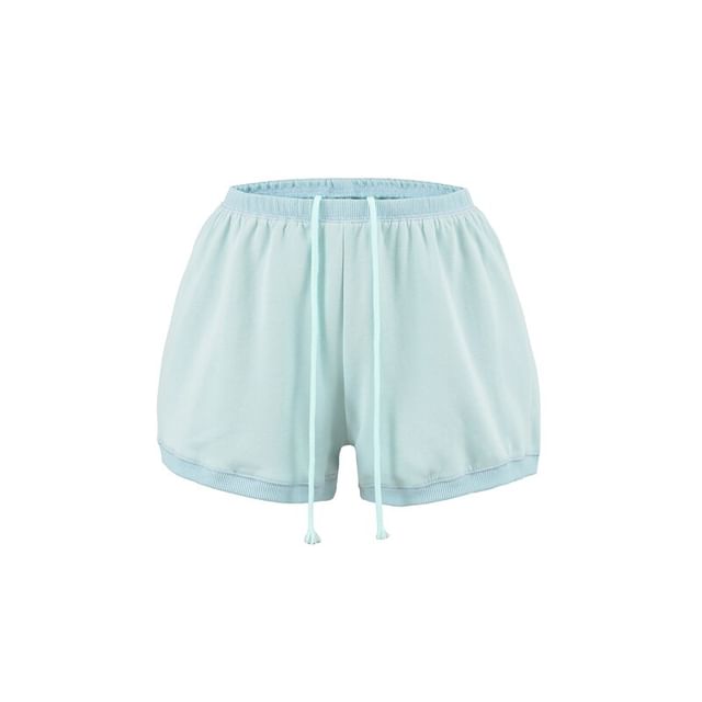 Hooded Zip Top with Drawstring Shorts Set