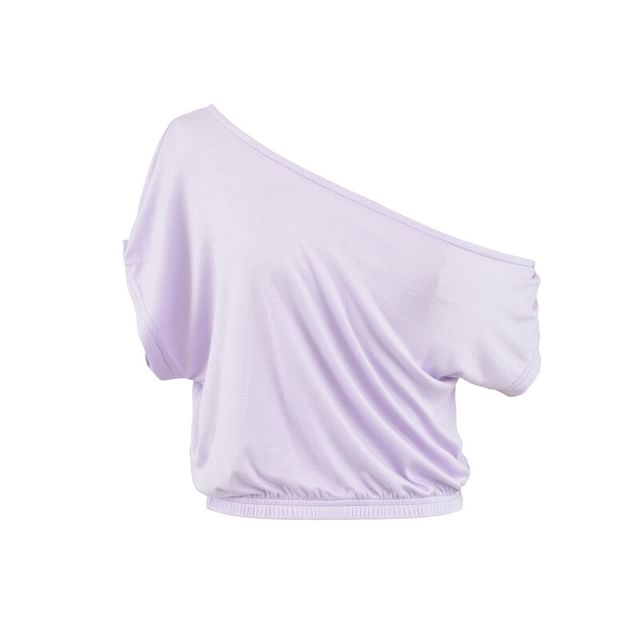 Off Shoulder Ruched T-Shirt Short Sleeve