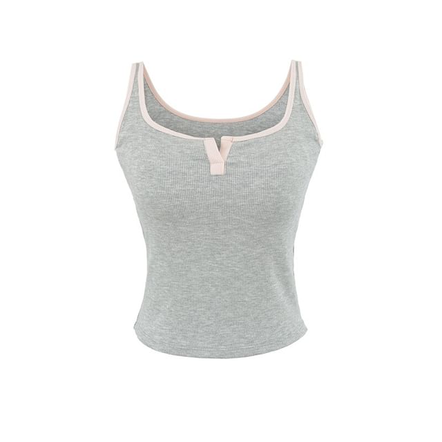 Scoop Neck Contrast Trim Camisole Top