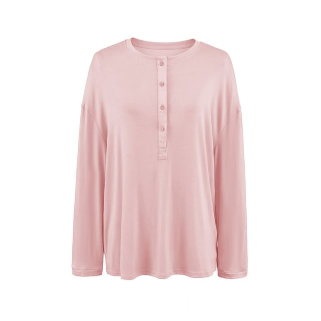 Extended Sleeve Halter Neck Solid T-Shirt