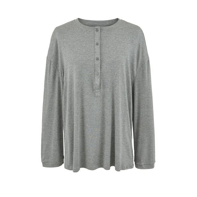 Extended Sleeve Halter Neck Solid T-Shirt
