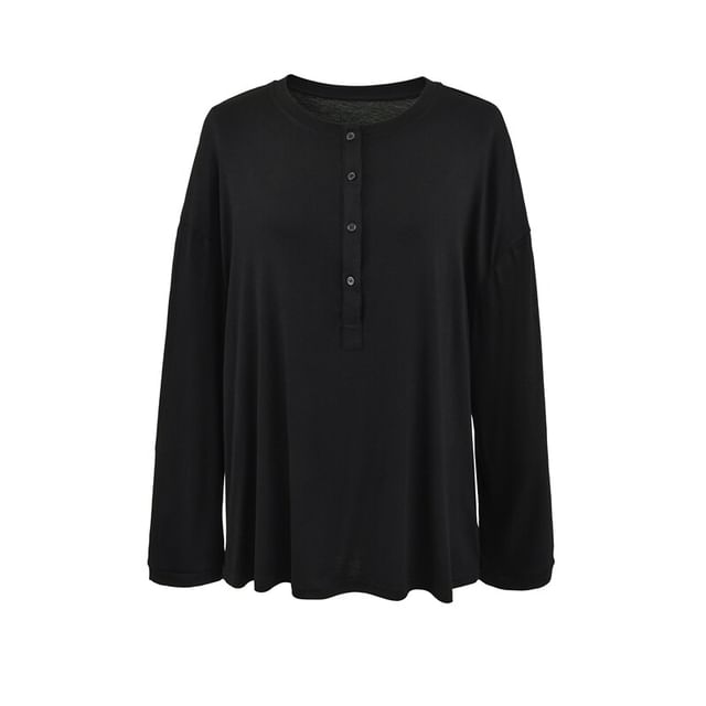 Extended Sleeve Halter Neck Solid T-Shirt