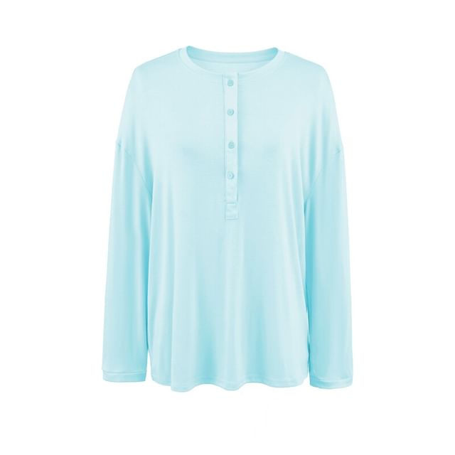 Extended Sleeve Halter Neck Solid T-Shirt