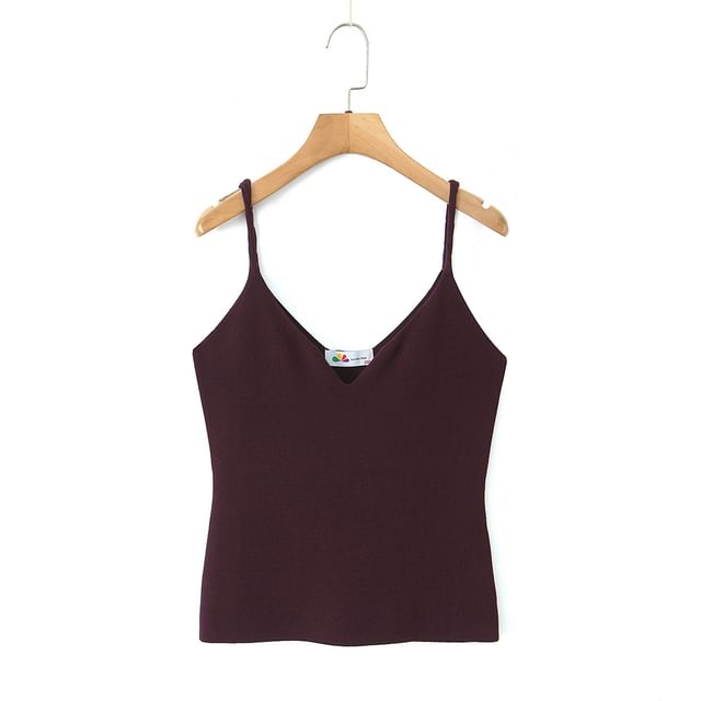 Ribbed Knit V-Neck Camisole
