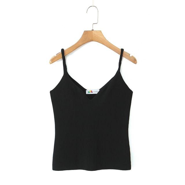 Ribbed Knit V-Neck Camisole