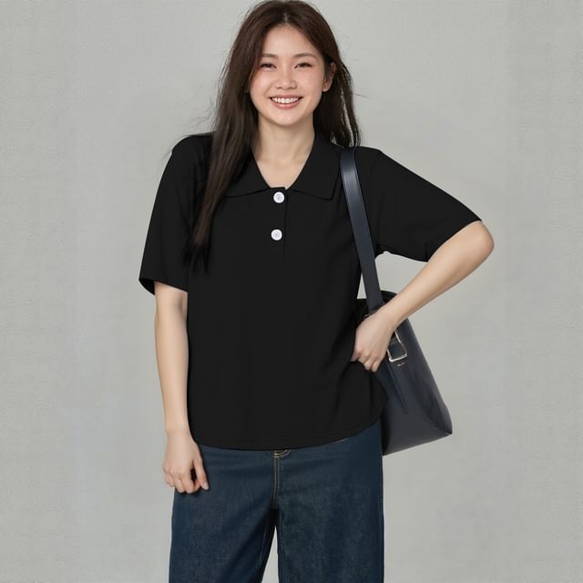 Short Sleeve Polo Shirt Plain