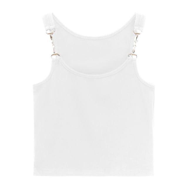 Scoop Neck Padded Tank Top with Horsebit