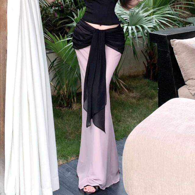 Sweetheart Neckline Crop Tube & Mermaid Skirt Set