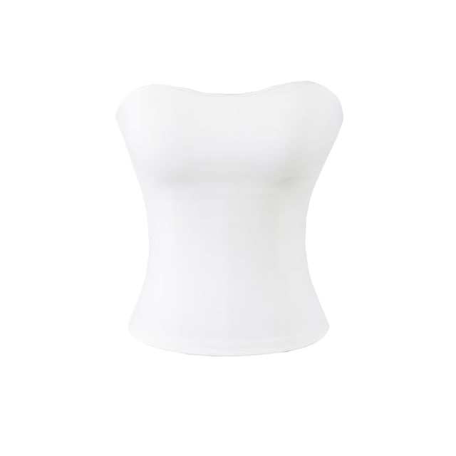 Plain Crop Tube Top with Stretch Fit