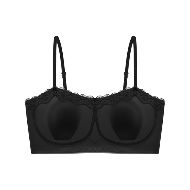 Plain Lace Trim Bra
