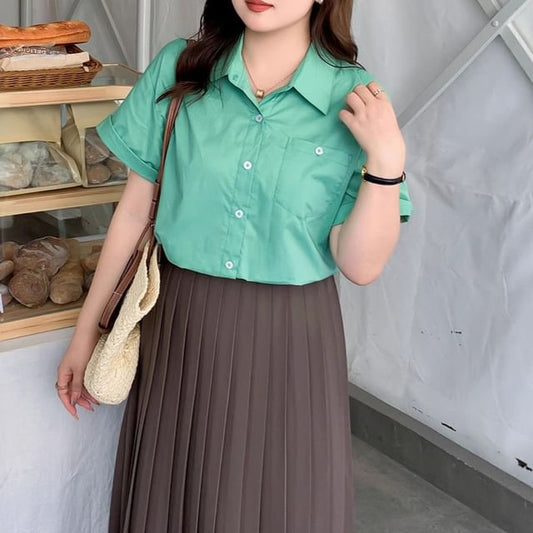 Plain Pocket Front Shirt