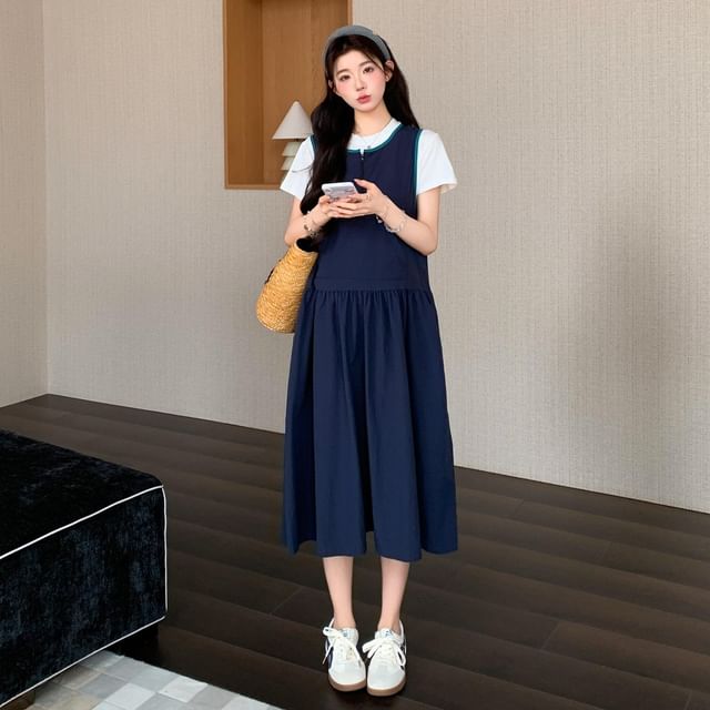 Maternity Short Sleeve Tee or Sleeveless Midi Dress