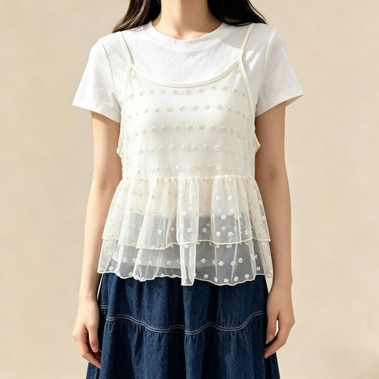 Floral Jacquard Sheer Camisole