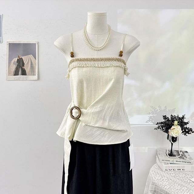 Buckled Waist Beaded Camisole
